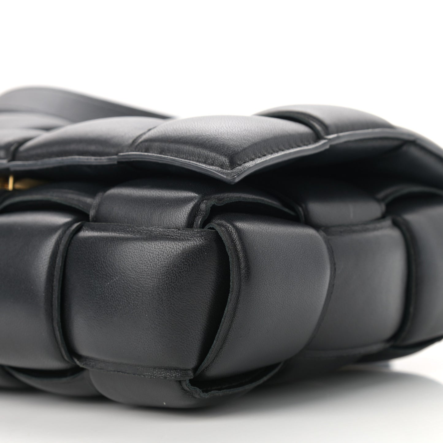 Nappa Maxi Intreccio Padded Cassette Crossbody Bag Black