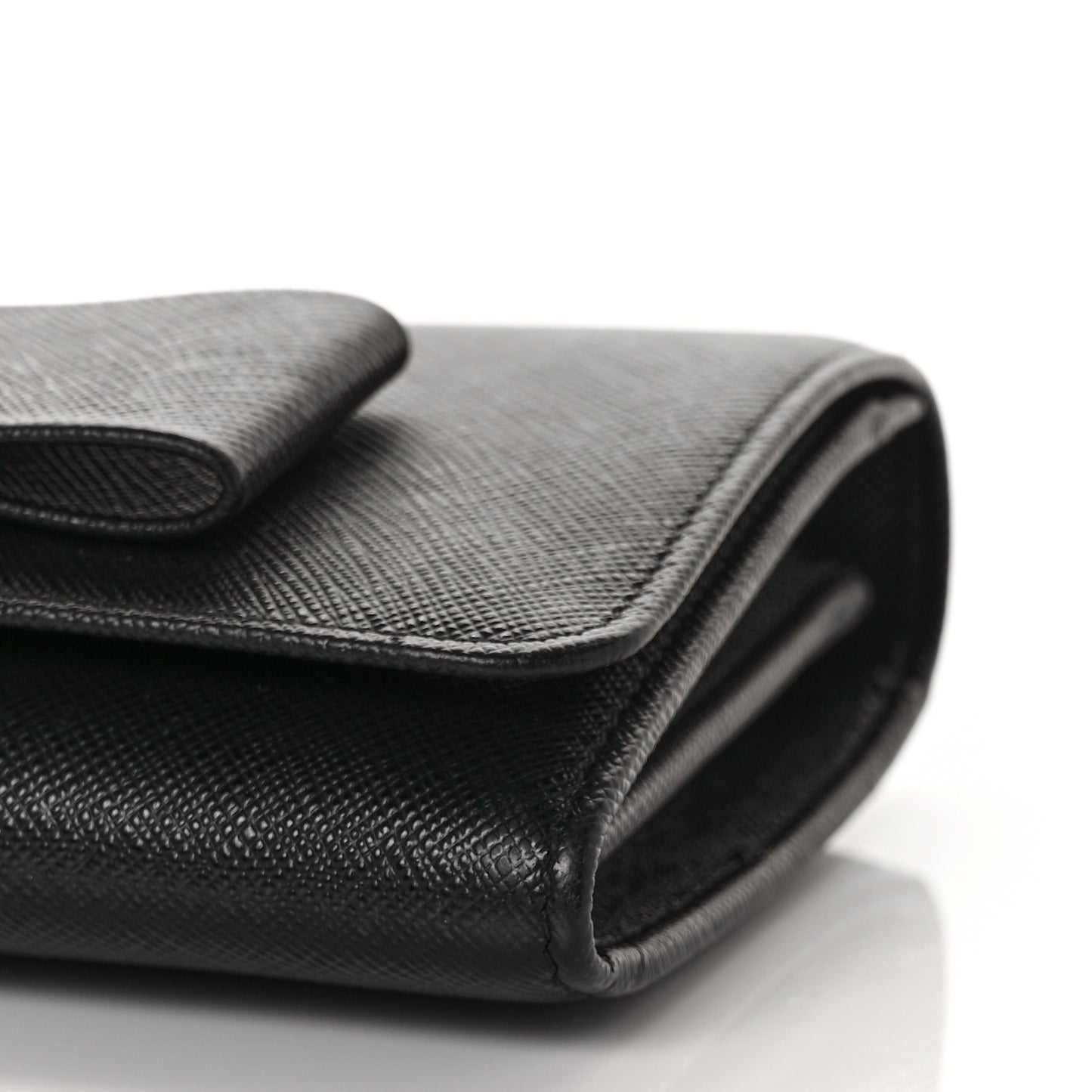 Saffiano Bow Flap Wallet Nero Black