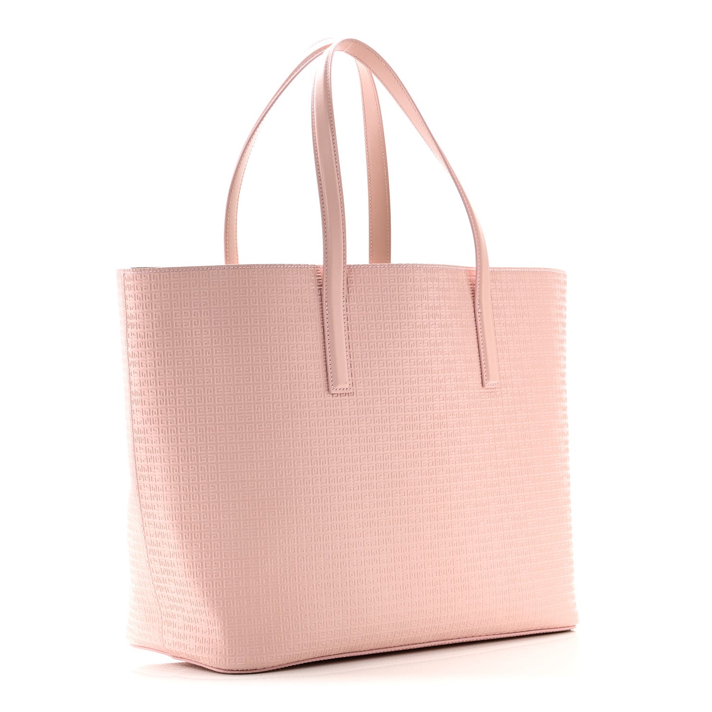 Calfskin Logo Embossed Wing Shopper Tote Blush Pink