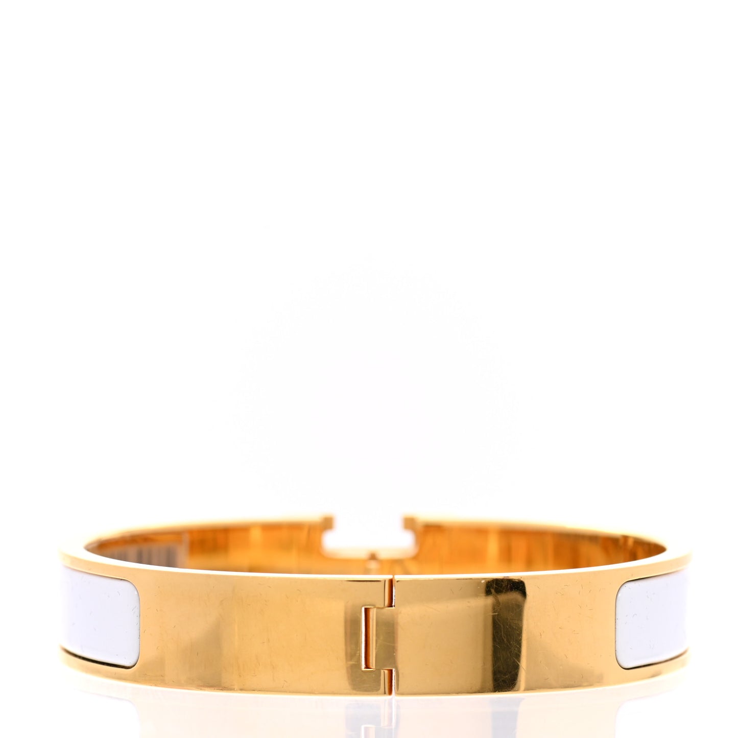Enamel Narrow Clic Clac H Bracelet GM White