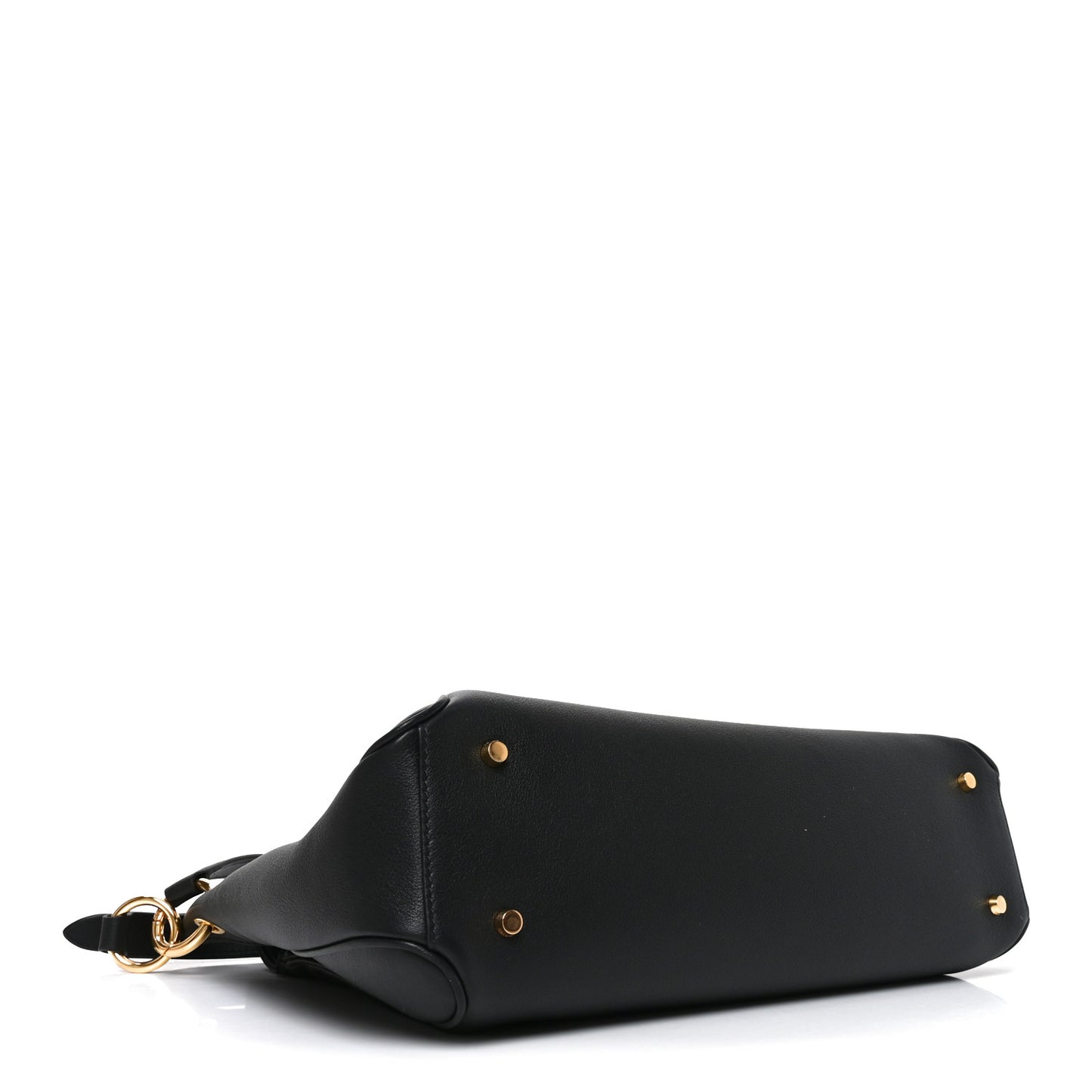 Natural Grain Calfskin Tara Medium Shoulder Bag Black