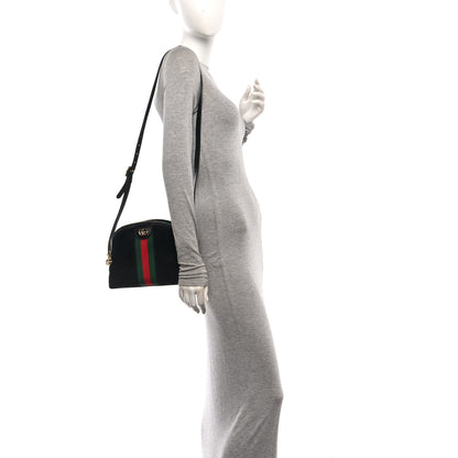 Gucci Suede Patent Web GG Small Ophidia Dome Shoulder Bag Black 2 of 10
