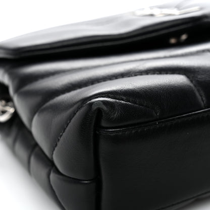 Saint Laurent Calfskin Y Quilted Monogram Toy Loulou Crossbody Bag Black 11 of 12