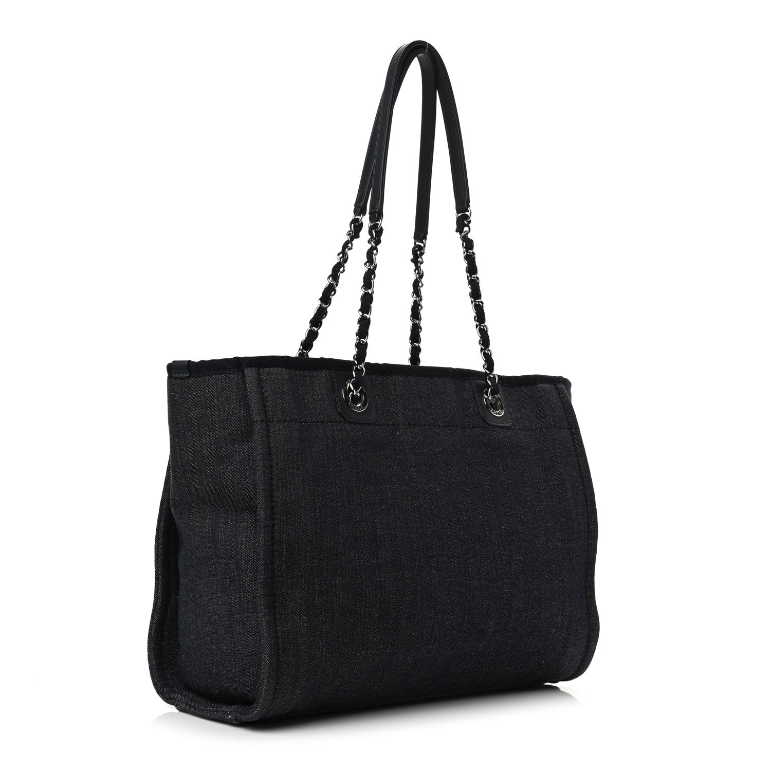 Chanel Denim Small Deauville Tote Dark Blue 3 of 10