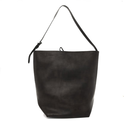 The Row Polished Saddle Calfskin Large N/S Park Belt Bag Dark Brown 1 of 11