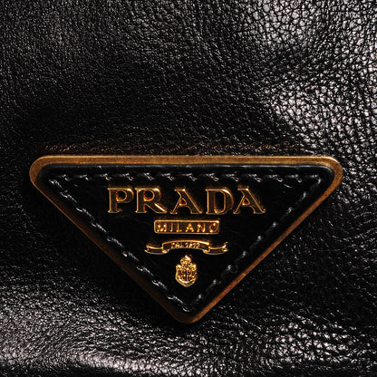 Prada Glace Calf Studded Tote Nero Black 7 of 11