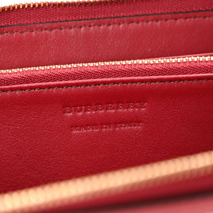 Burberry Grainy Calfskin House Check Elmore Zip Around Wallet Russet Red 6 of 9