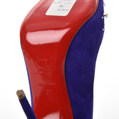 Christian Louboutin Suede Candidate 100 Pumps 37 Purple 6 of 10
