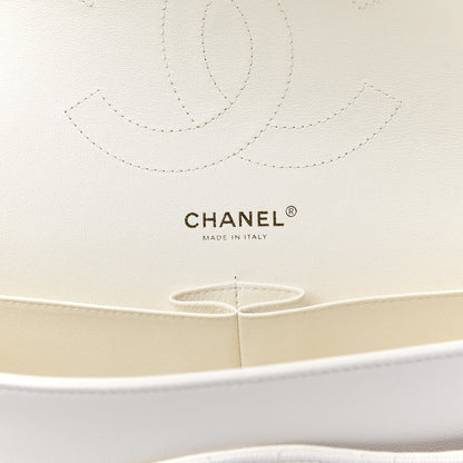 Chanel Caviar Quilted Jumbo Double Flap White 7 of 11
