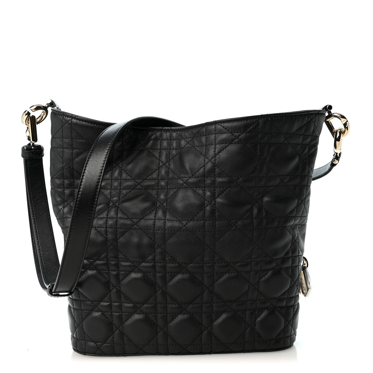 Christian Dior Calfskin Cannage Small Toujours Hobo Black 1 of 10