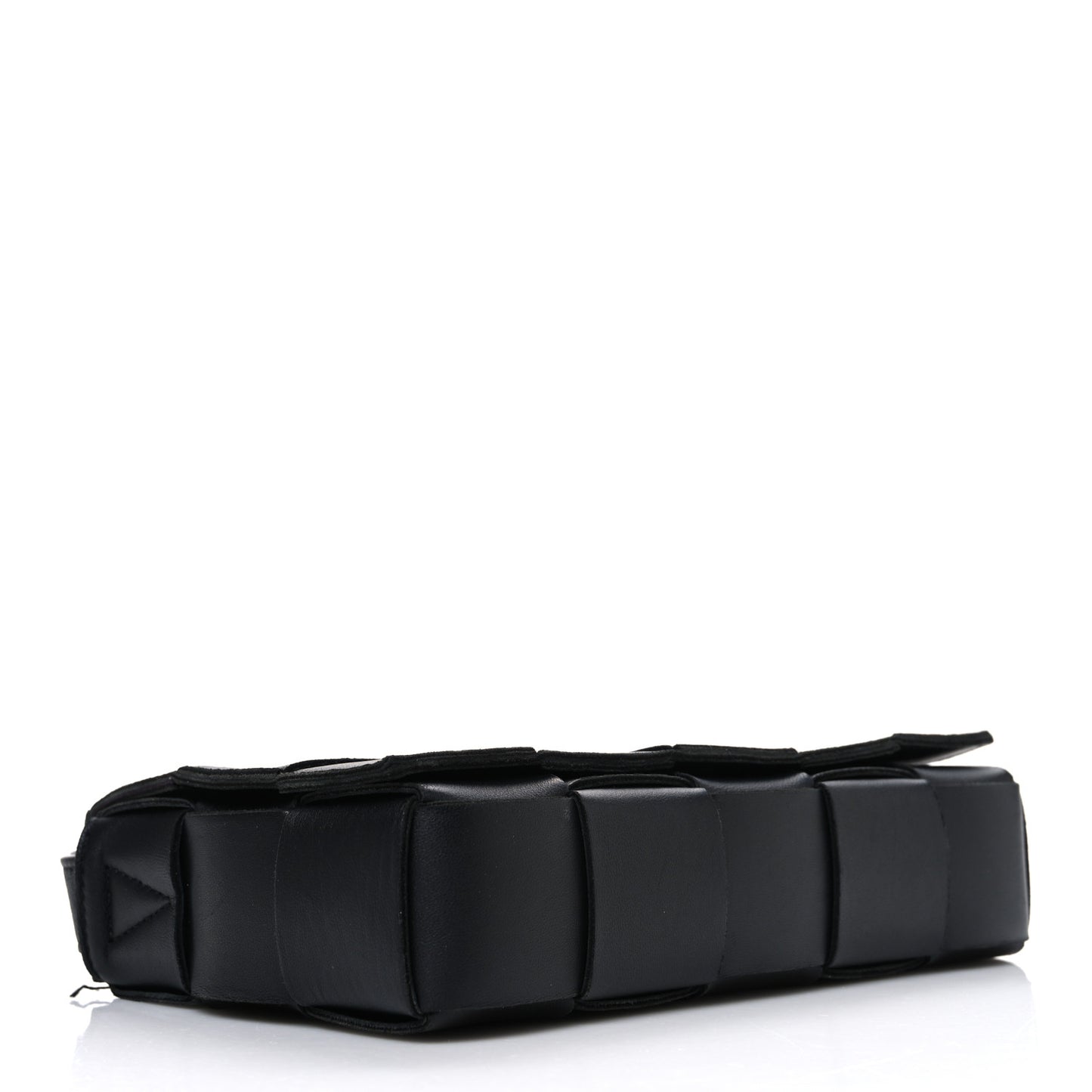 Lambskin Maxi Intrecciato Cassette Crossbody Bag Black