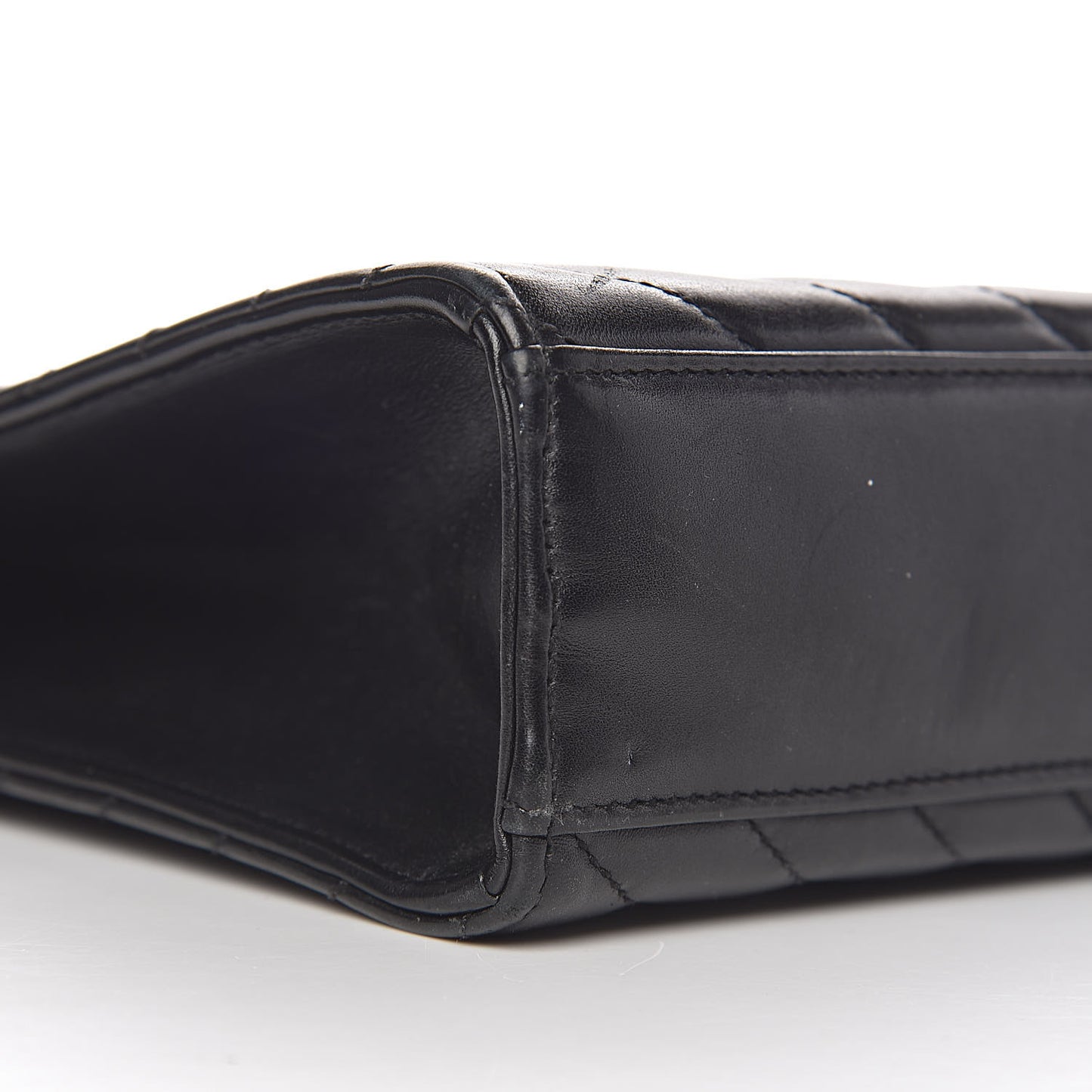 Smooth Calfskin Matelasse Chevron Large Monogram Satchel Black