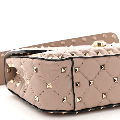 Valentino Garavani Nappa Small Rockstud Spike Shoulder Bag Poudre 7 of 9