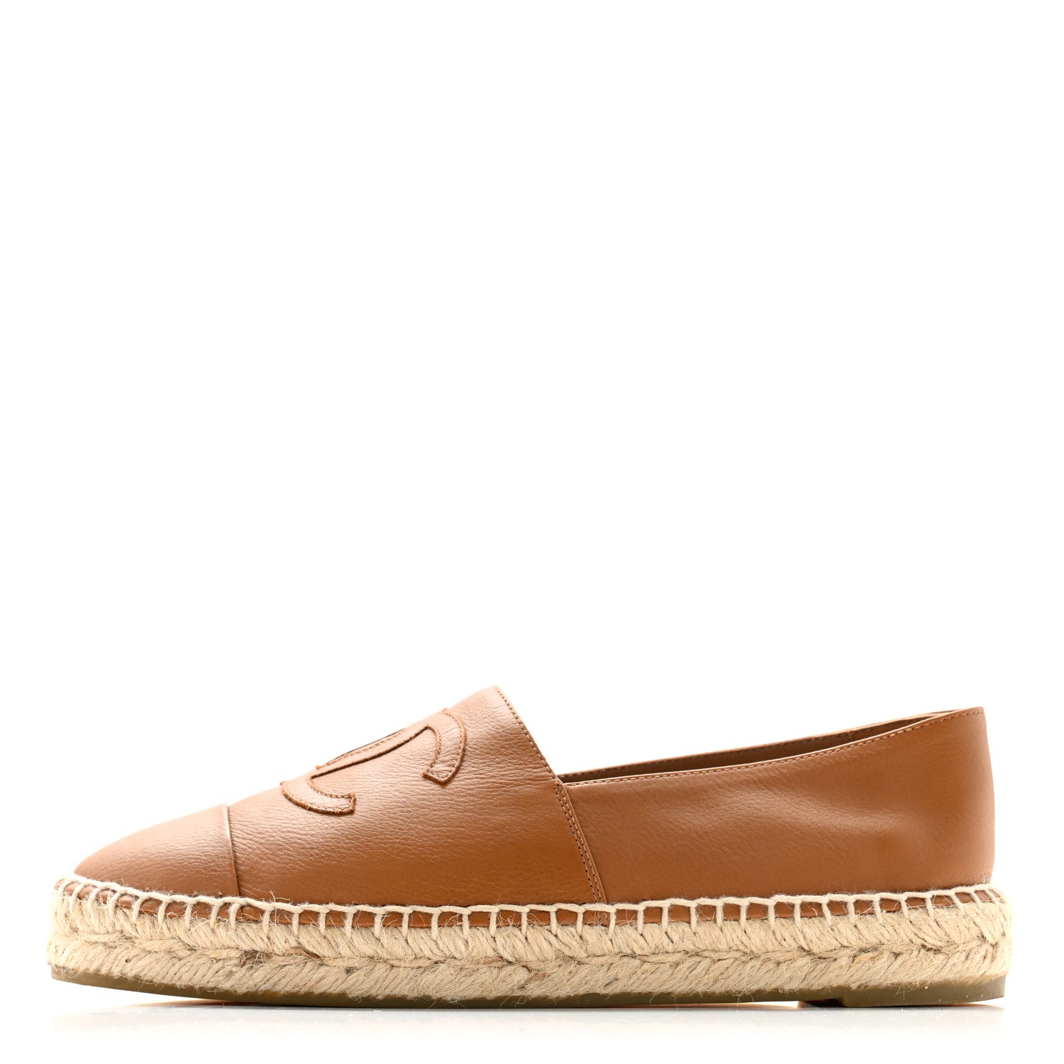 Chanel Lambskin CC Espadrilles 38 Light Brown 1 of 9