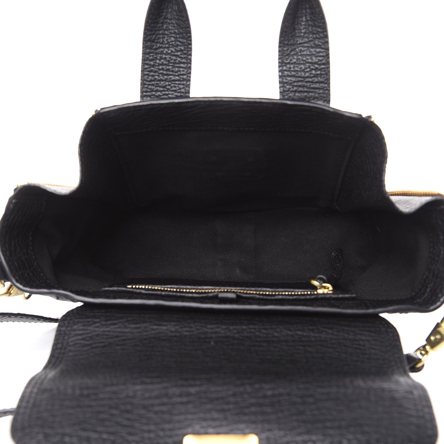 3.1 Textured Calfskin Mini Pashli Satchel Black