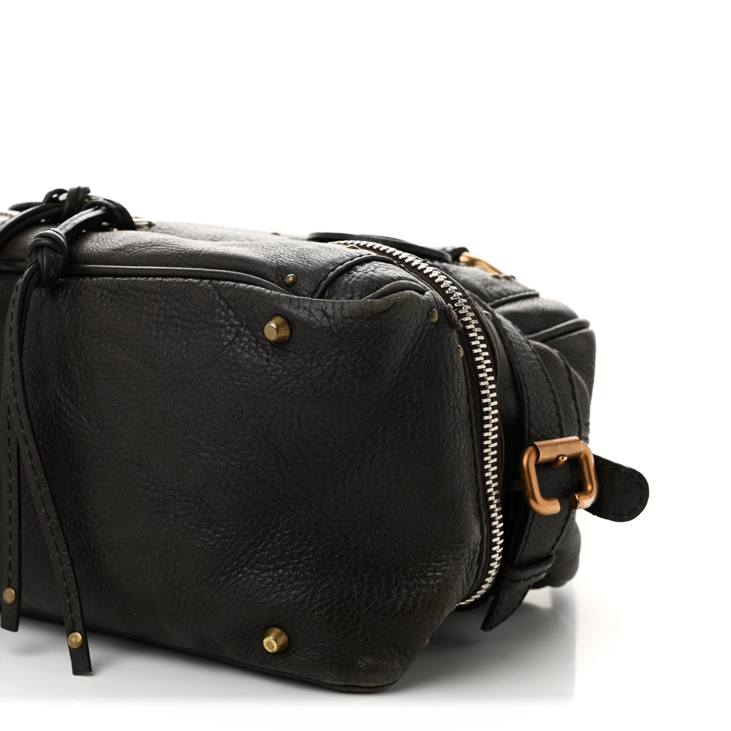 Calfskin Paddington Double Zip Bowler Chocolate