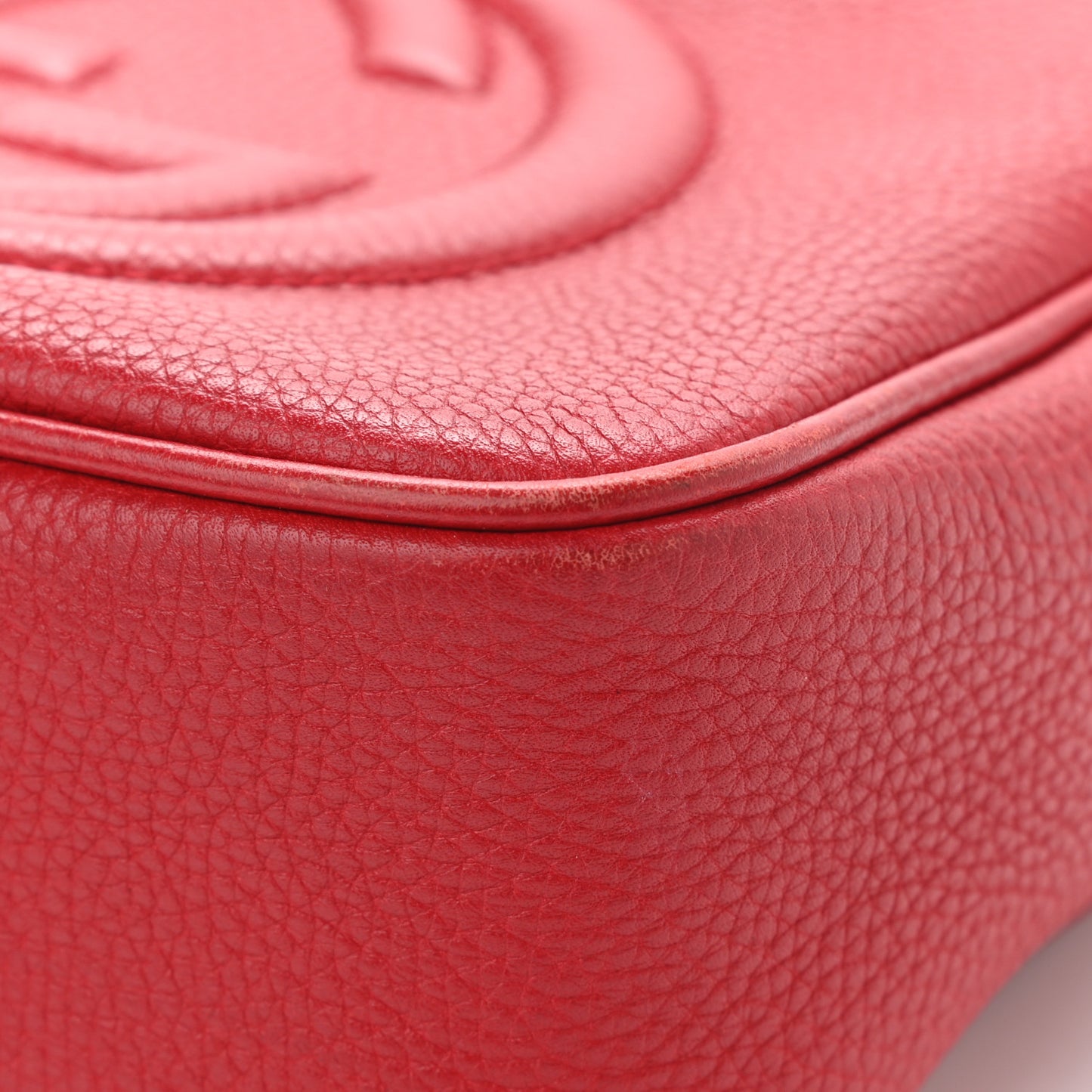Pebbled Calfskin Small Soho Disco Bag Tabasco Red