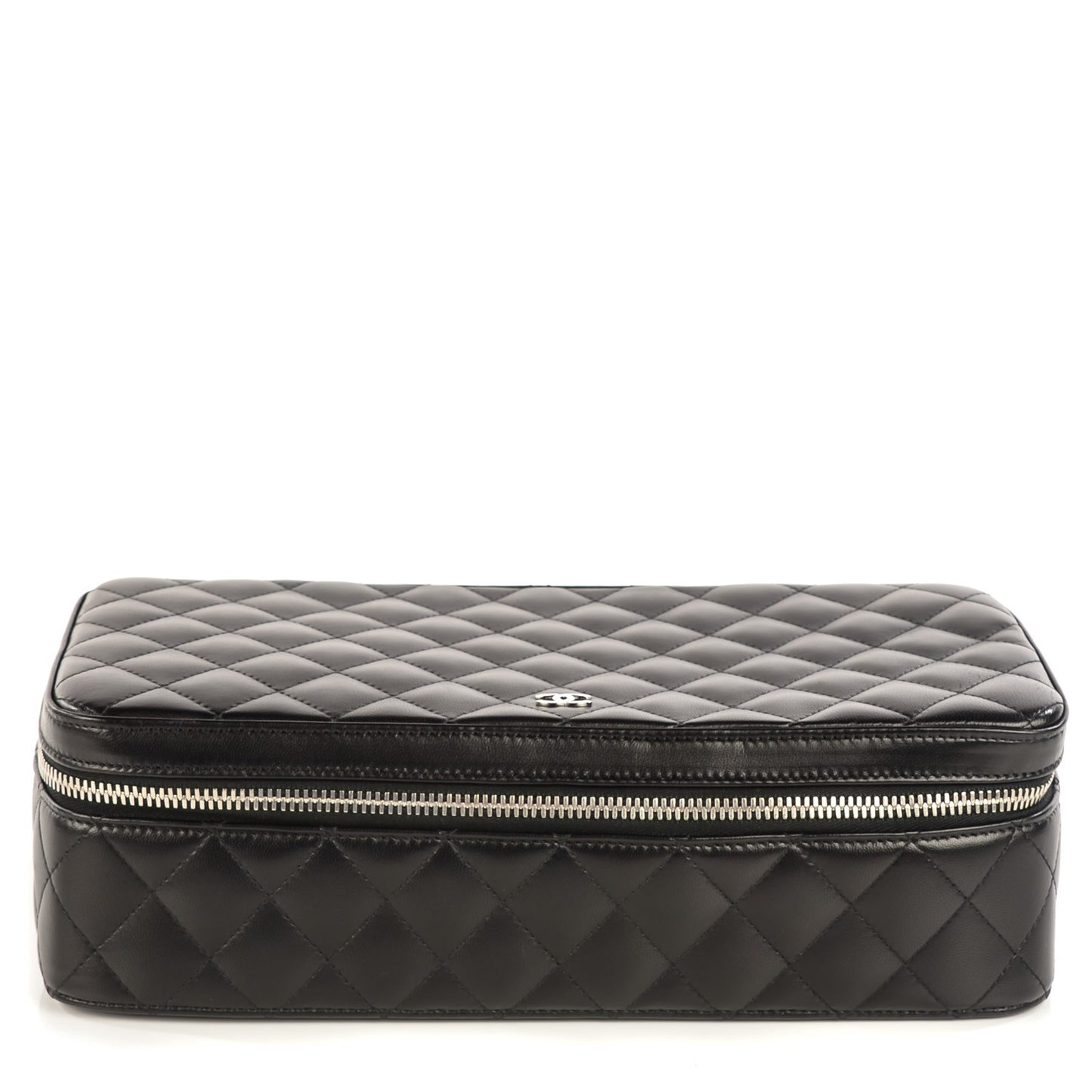 Lambskin Quilted Large Jewelry Case Black