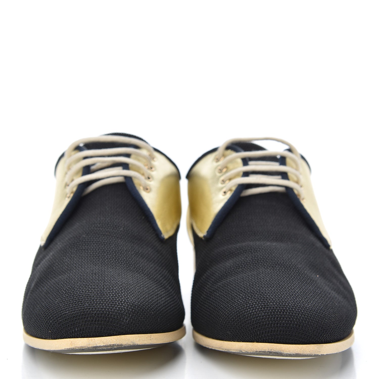 Chanel Metallic Lambskin CC Lace Up Oxfords 35.5 Dark Gold 2 of 13