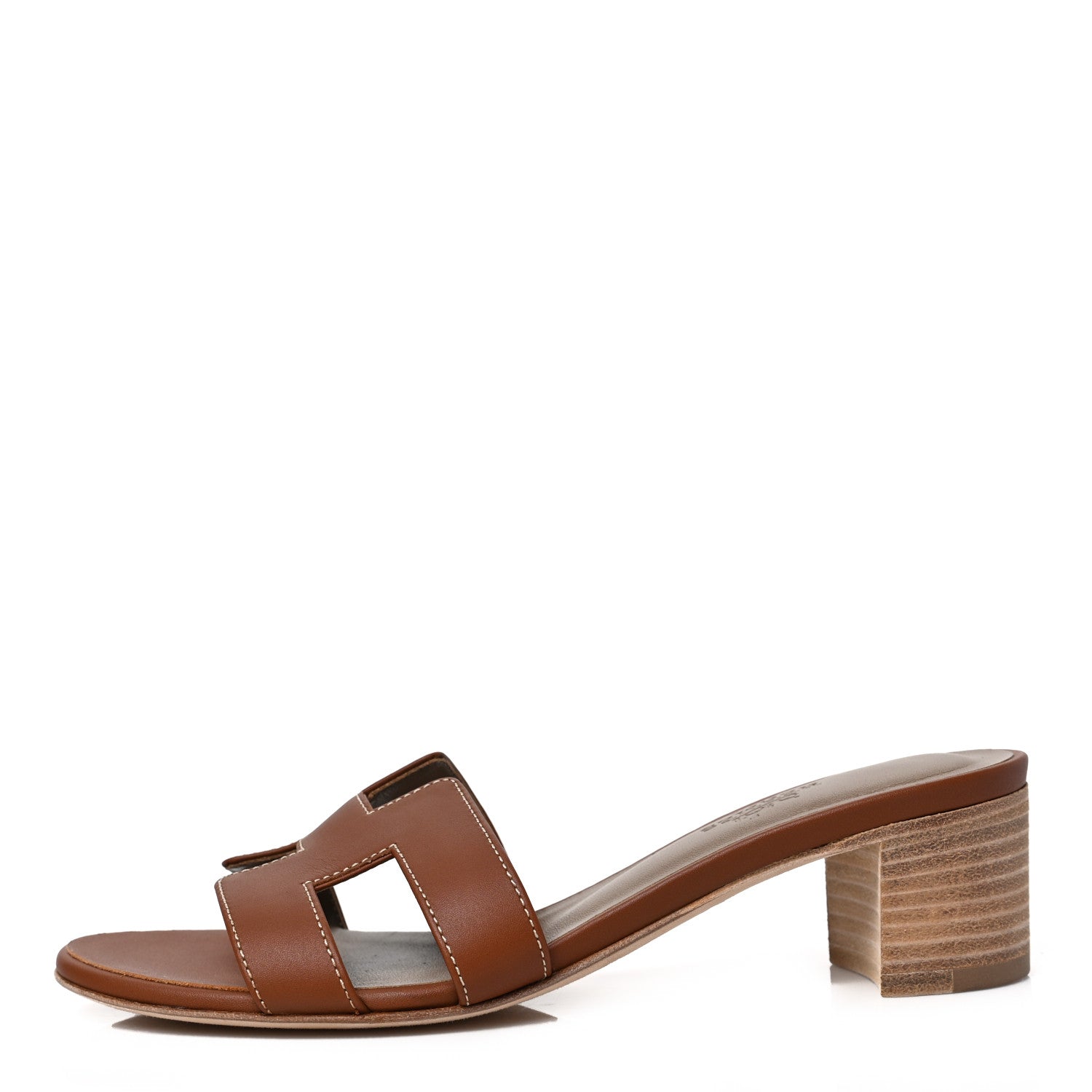 Hermes Calfskin Oasis Sandals 35.5 Gold 1 of 7