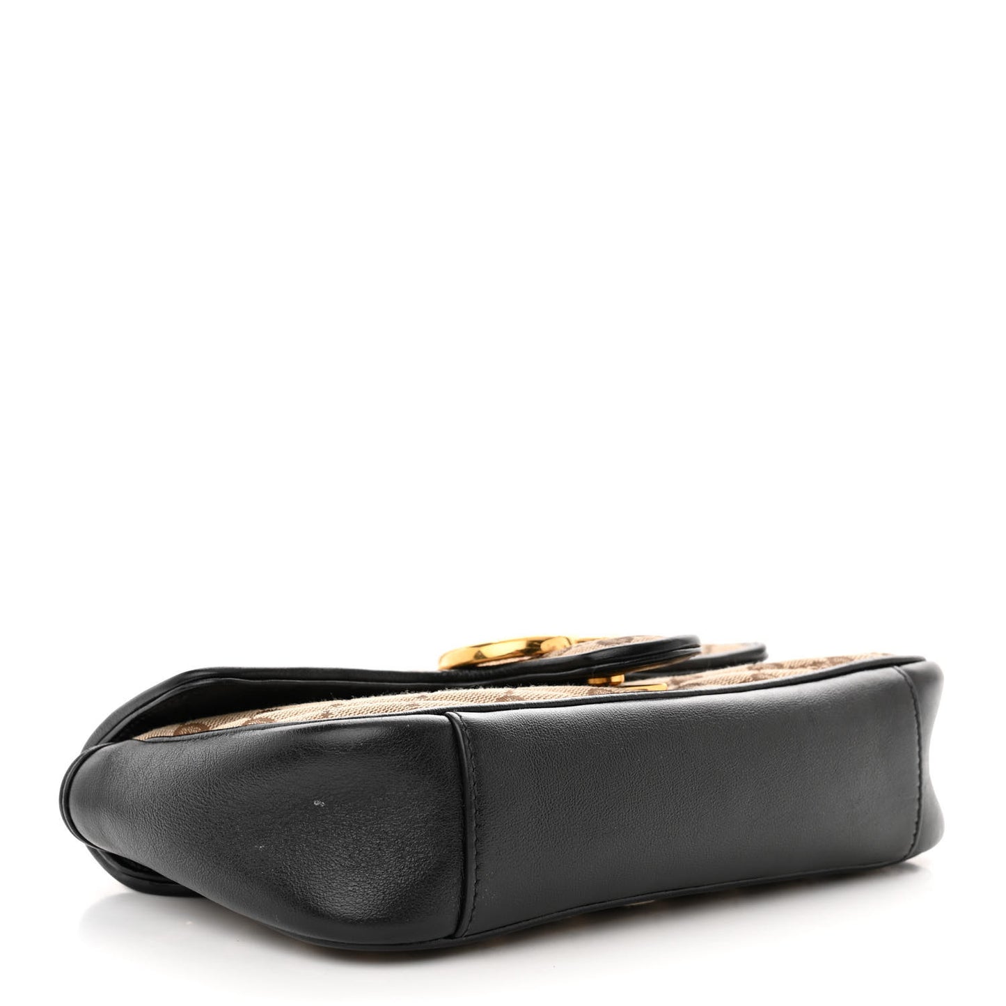 Monogram Matelasse Diagonal Mini GG Marmont Shoulder Bag Beige Black