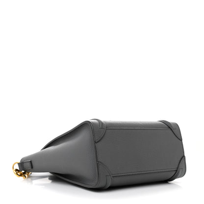 Celine Drummed Calfskin Nano Luggage Kohl 4 of 14