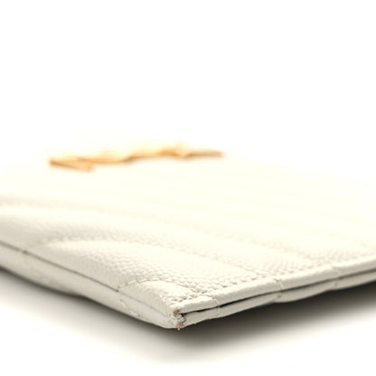 Saint Laurent Grain De Poudre Chevron Monogram Bill Pouch Crema Soft 9 of 9