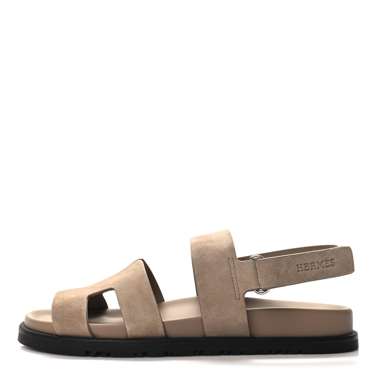 Suede Goatskin Womens Genius Sandals 38.5 Beige Argile