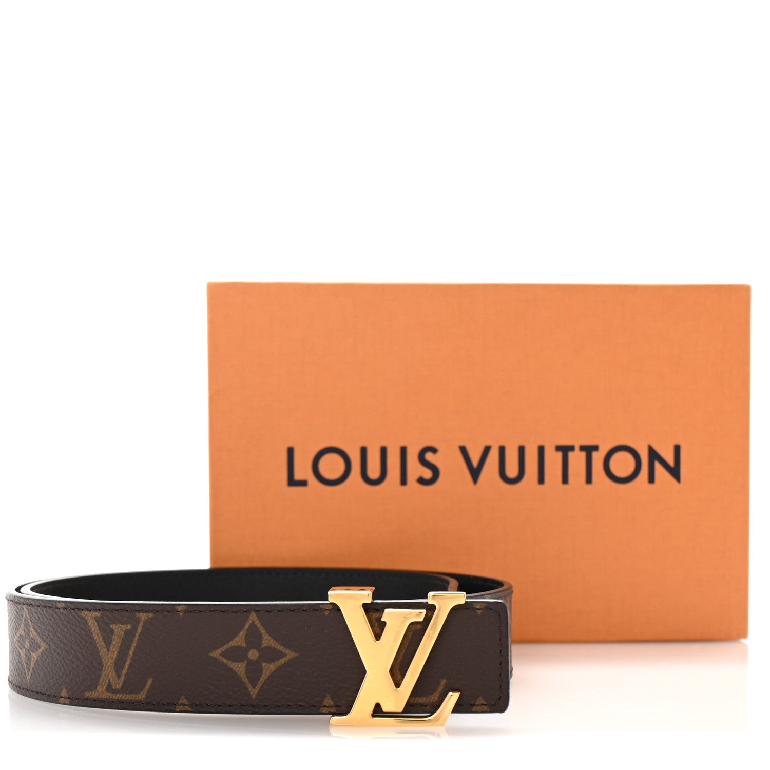 Louis Vuitton Calfskin Monogram 30mm LV Initiales Reversible Belt 80 32 Black 6 of 6