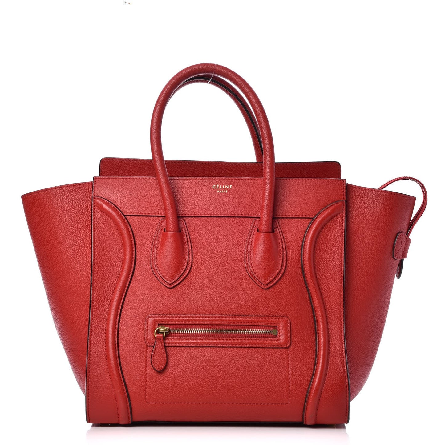Drummed Calfskin Mini Luggage Coquelicot