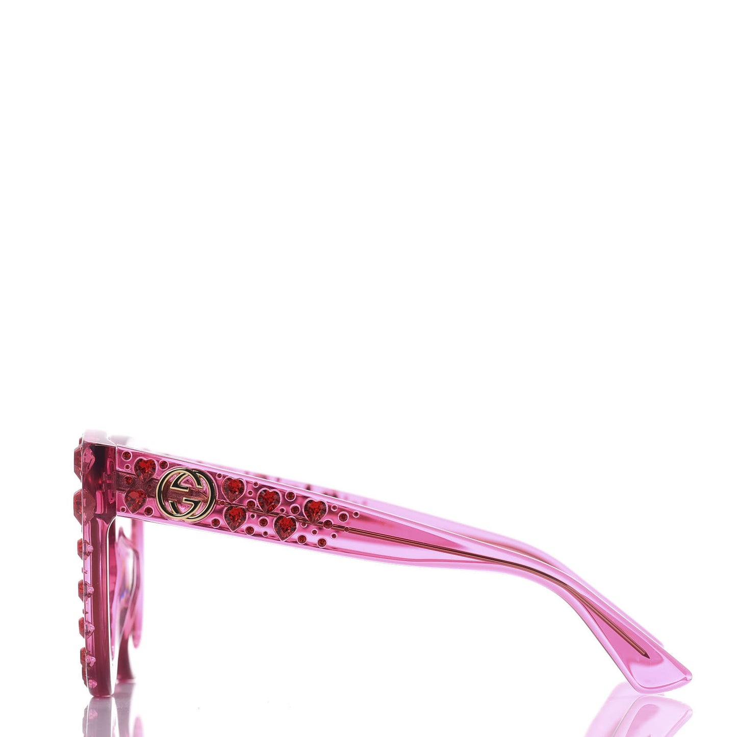 Acetate Crystal Heart GG0116S Sunglasses Fuchsia