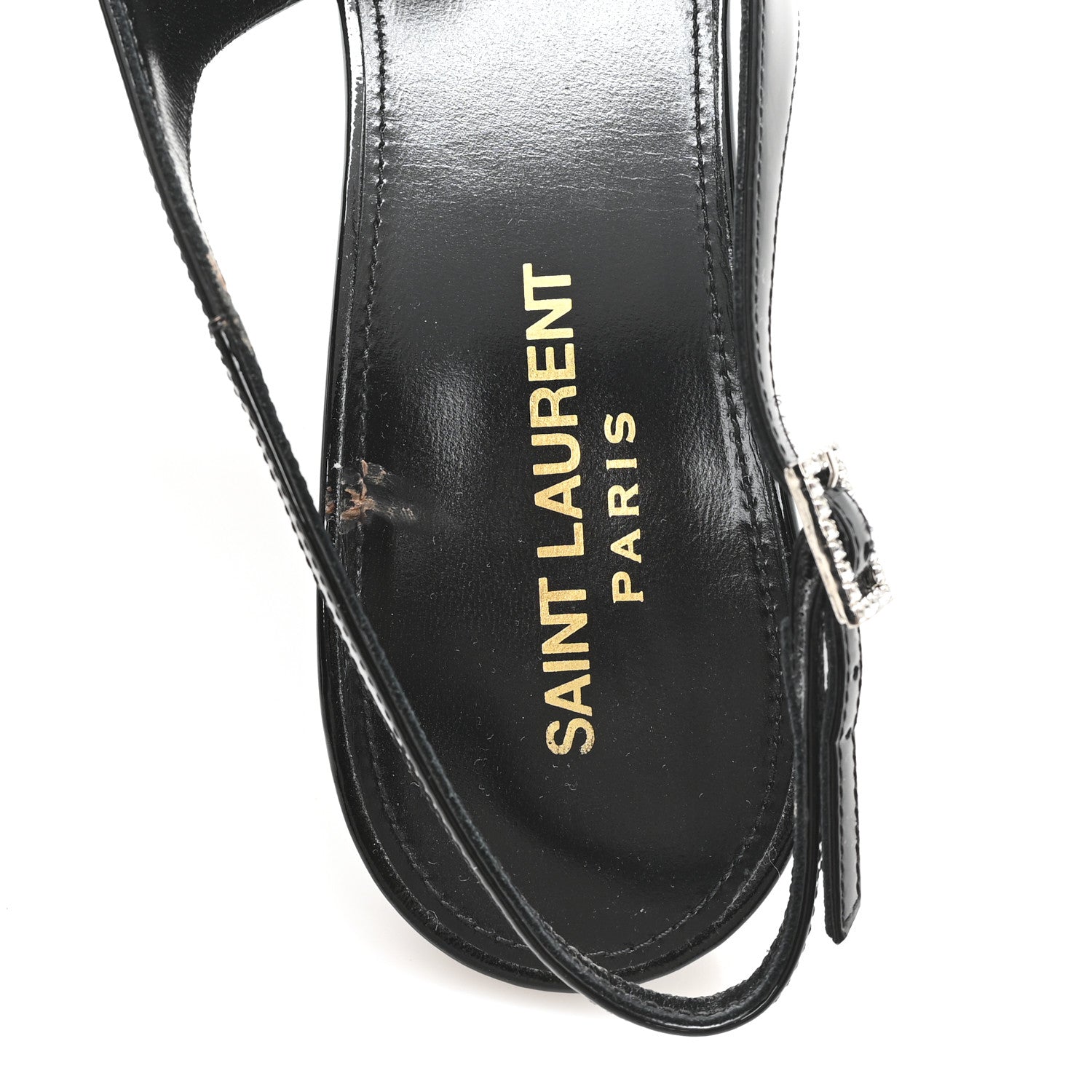 Saint Laurent Vernice 100 Slingback Luna Pumps 39 Black 8 of 10