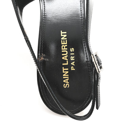 Saint Laurent Vernice 100 Slingback Luna Pumps 39 Black 8 of 10
