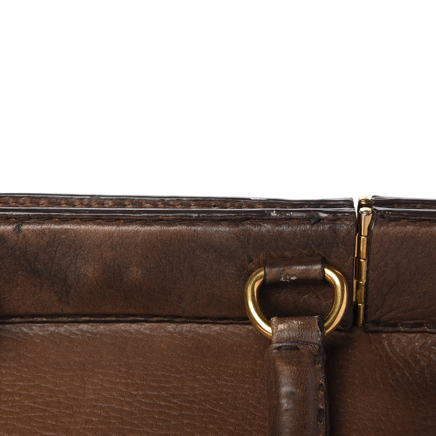 Prada Cervo Antik Top Handle Tote Brown 17 of 21