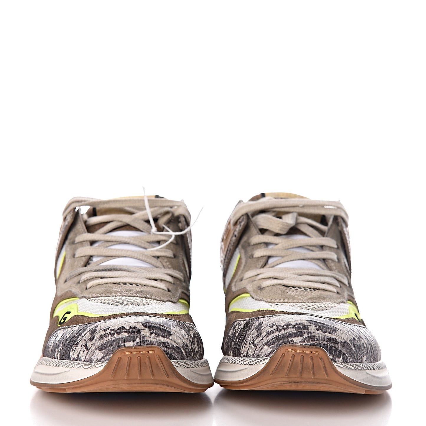 Suede Calfskin Tejus Printed Womens Ultrapace Sneakers 40 Natural Ardesia Neon Yellow