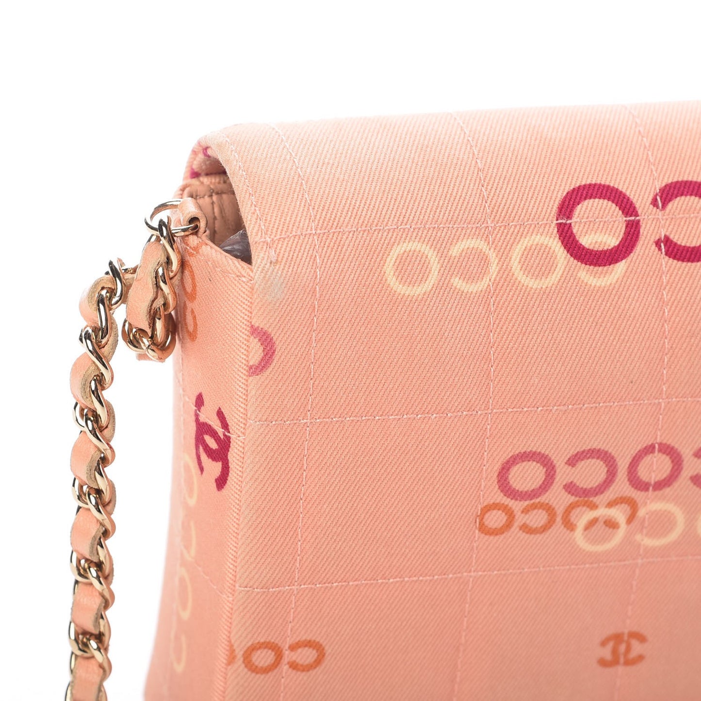 Canvas Chocolate Bar Quilted Coco East West Flap Pink
