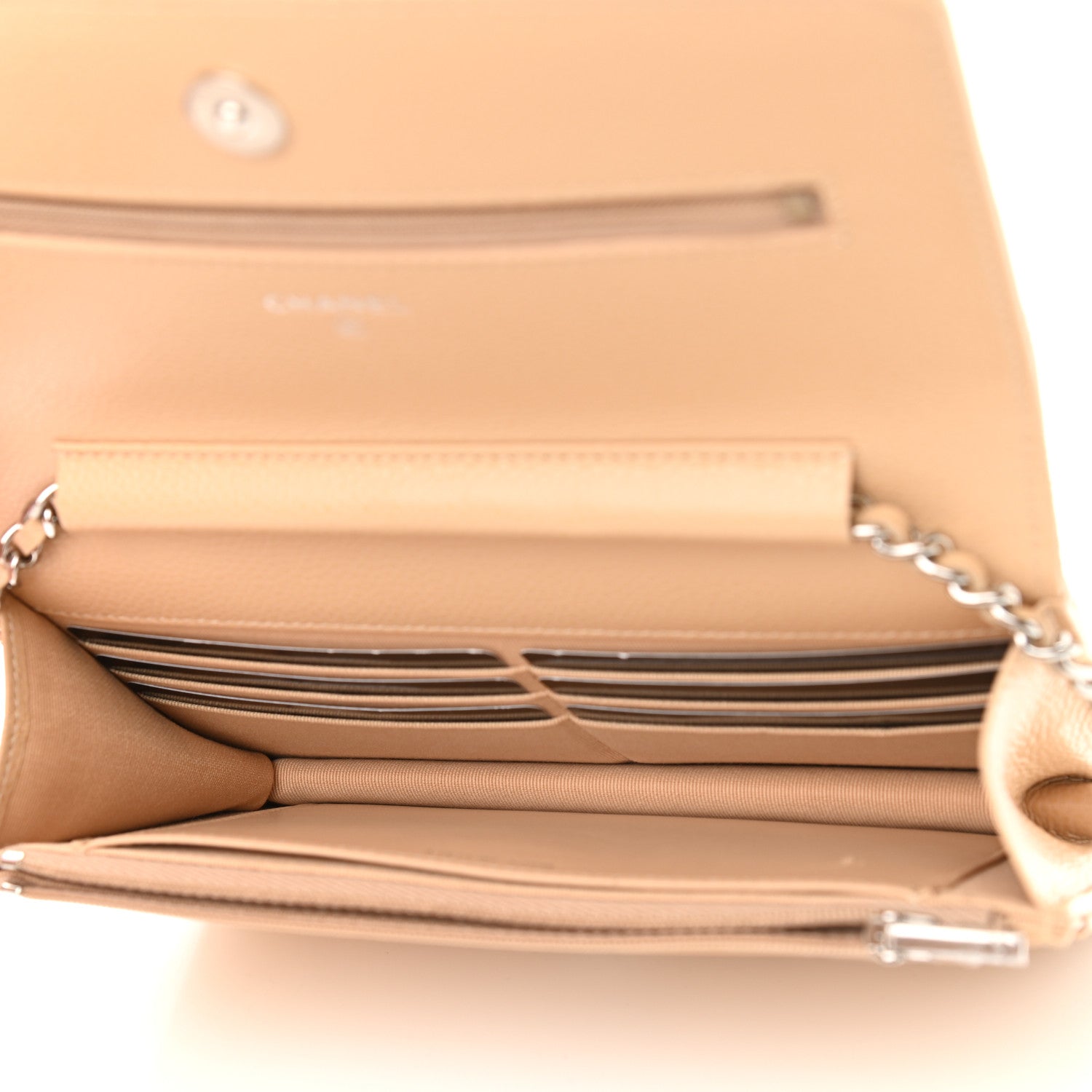 Chanel Caviar Quilted Wallet On Chain WOC Beige 6 of 10