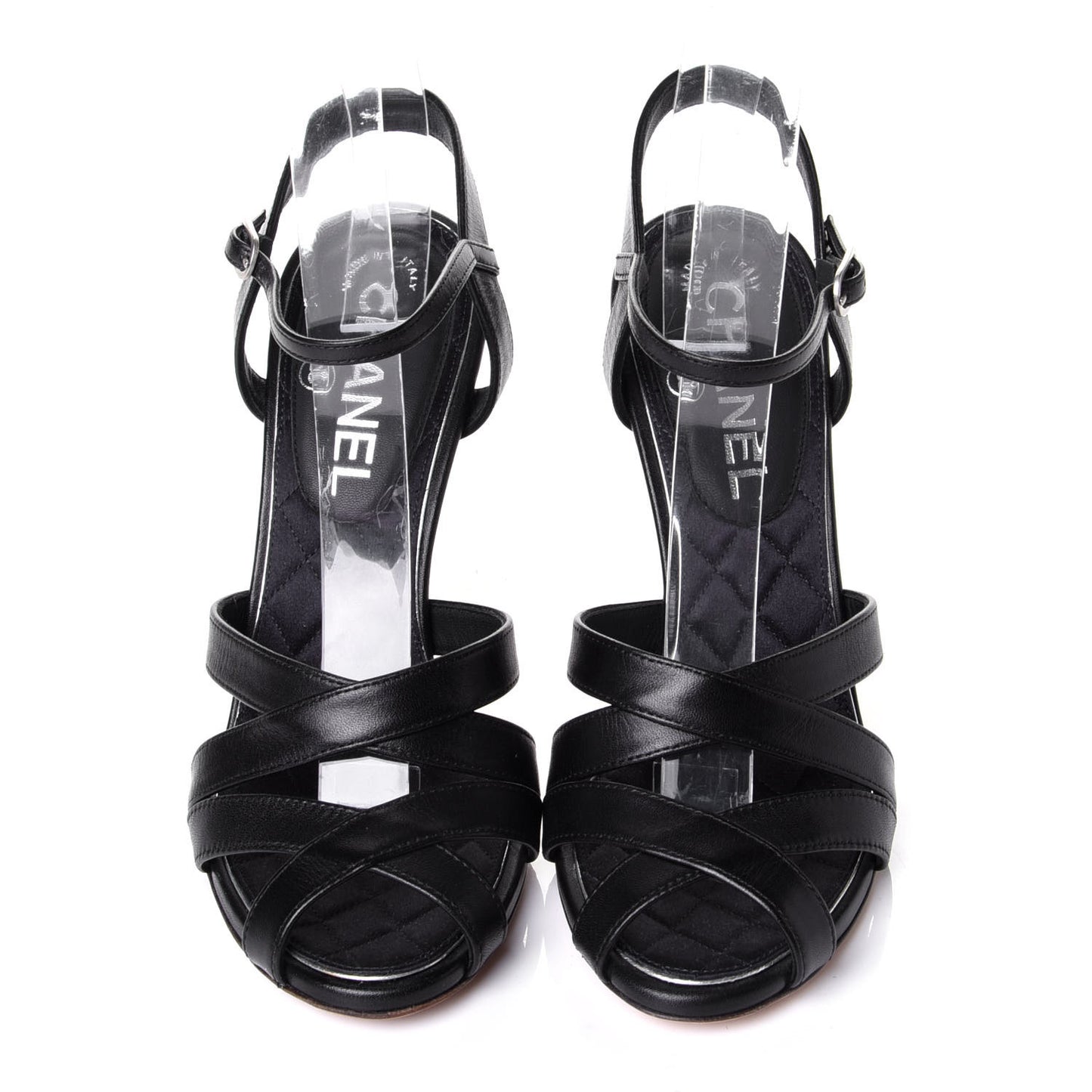 Lambskin CC Moonlight Strappy Sandals 36 Black