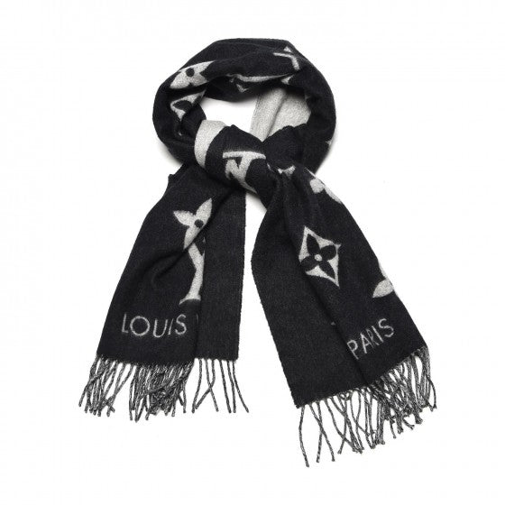 Louis Vuitton Cashmere Monogram Reykjavik Scarf Black 1 of 5