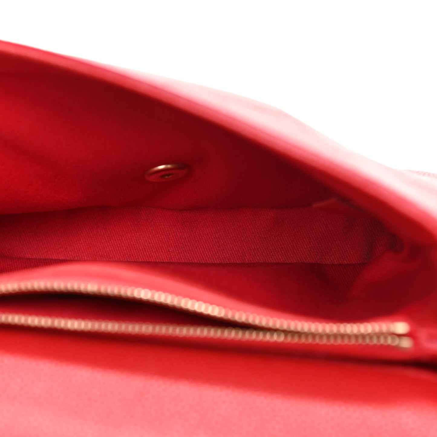 Grained Calfskin Small Stitched Flap Red