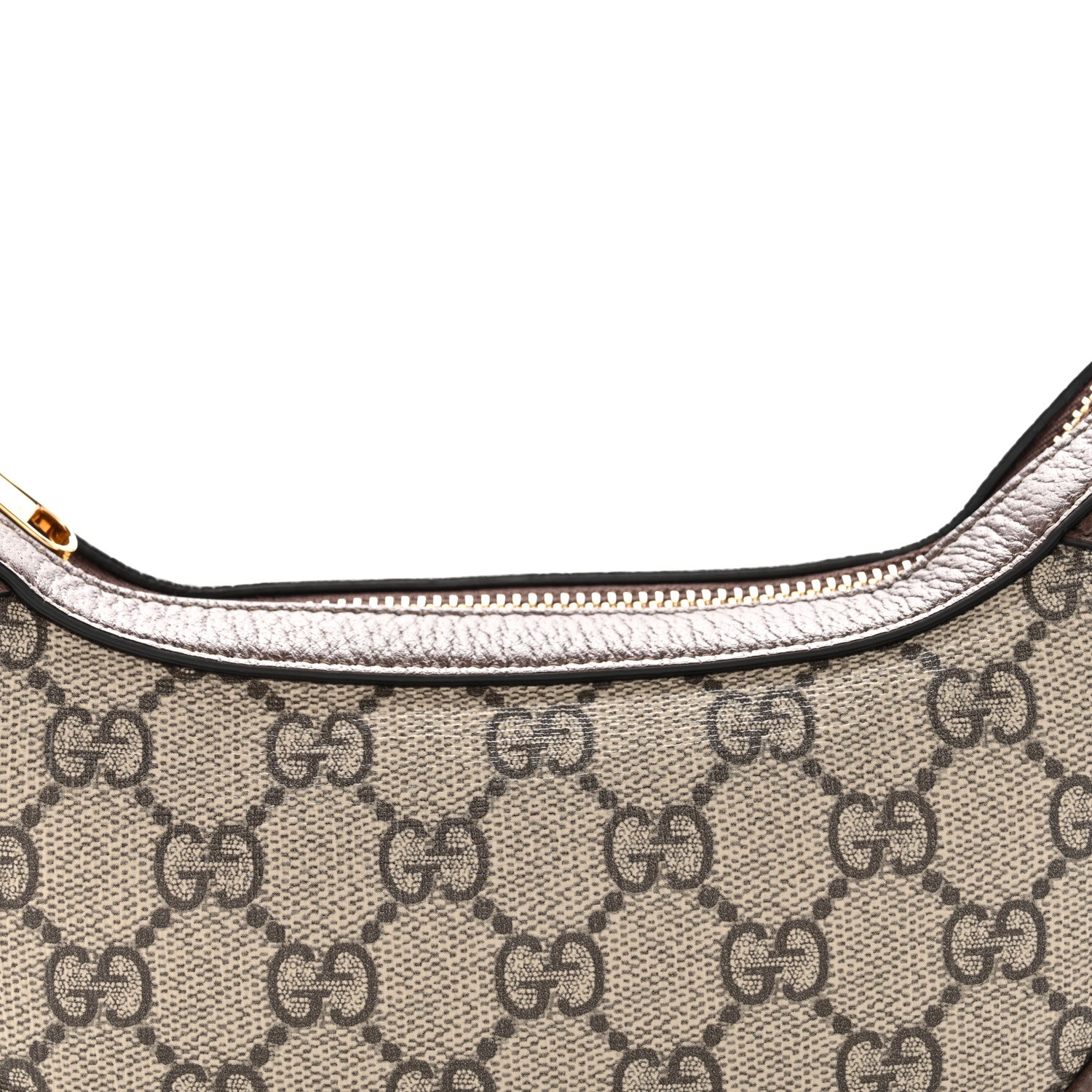Gucci GG Supreme Monogram Textured Calfskin Web Mini Ophidia Half Moon Hobo Beige Ebony New Acero 8 of 12
