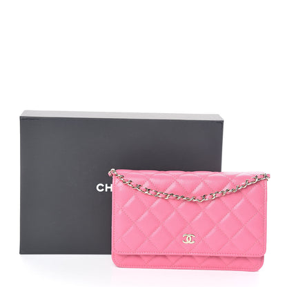 Chanel Caviar Quilted Wallet on Chain WOC Pink 11 of 11