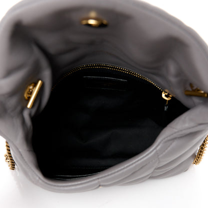 Saint Laurent Lambskin Quilted Toy Loulou Puffer Monogram Chain Satchel Fog 5 of 11