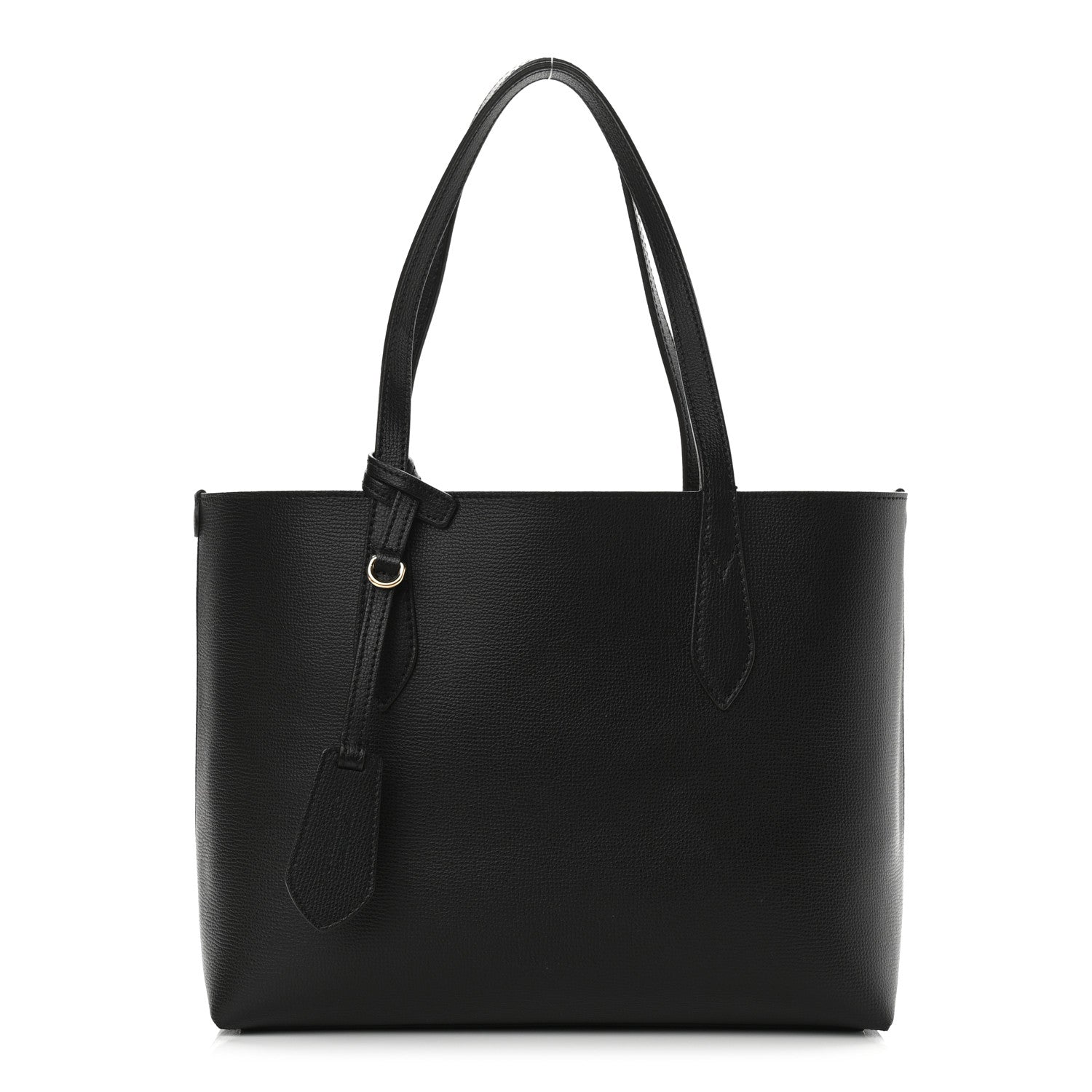 Burberry Grainy Calfskin Haymarket Check Small Reversible Tote Black 3 of 19