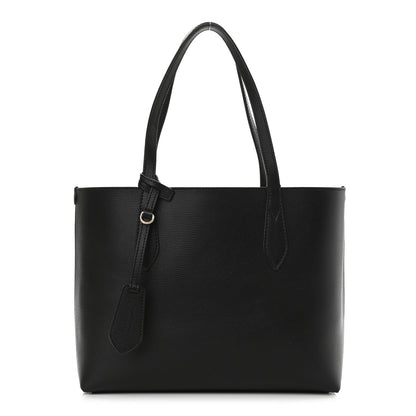 Burberry Grainy Calfskin Haymarket Check Small Reversible Tote Black 3 of 19