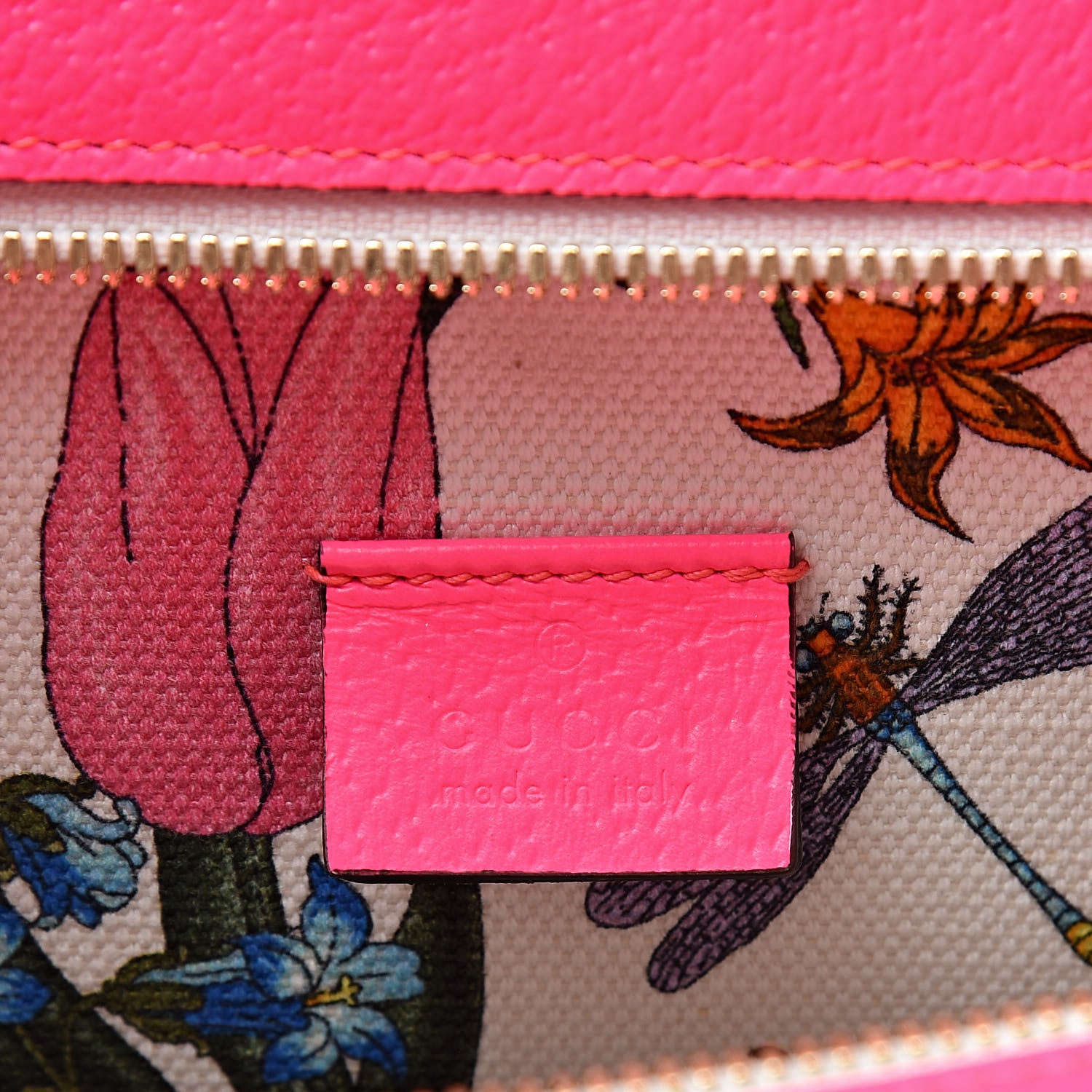 Gucci Canvas Medium Flora Tote Fuchsia 6 of 10