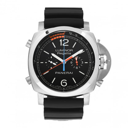 Panerai Titanium Rubber 47mm Luminor 1950 Flyback Automatic Watch Black PAM00526 1 of 5