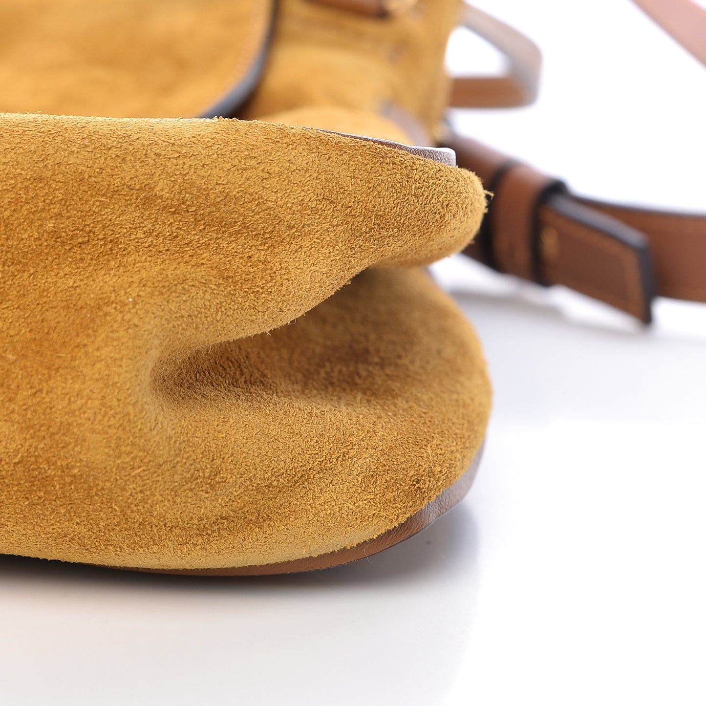 Suede Small Lexa Shoulder Bag Mustard Brown