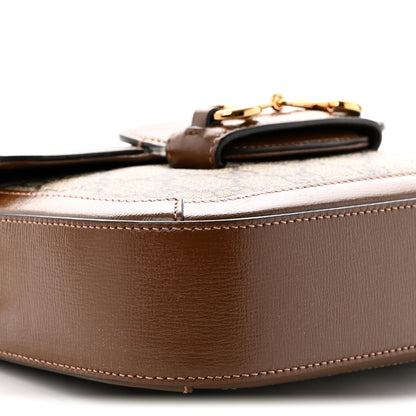 Gucci GG Supreme Monogram Azalea Calfskin Web Mini Horsebit 1955 Shoulder Bag Beige Ebony Brown Sugar 9 of 10
