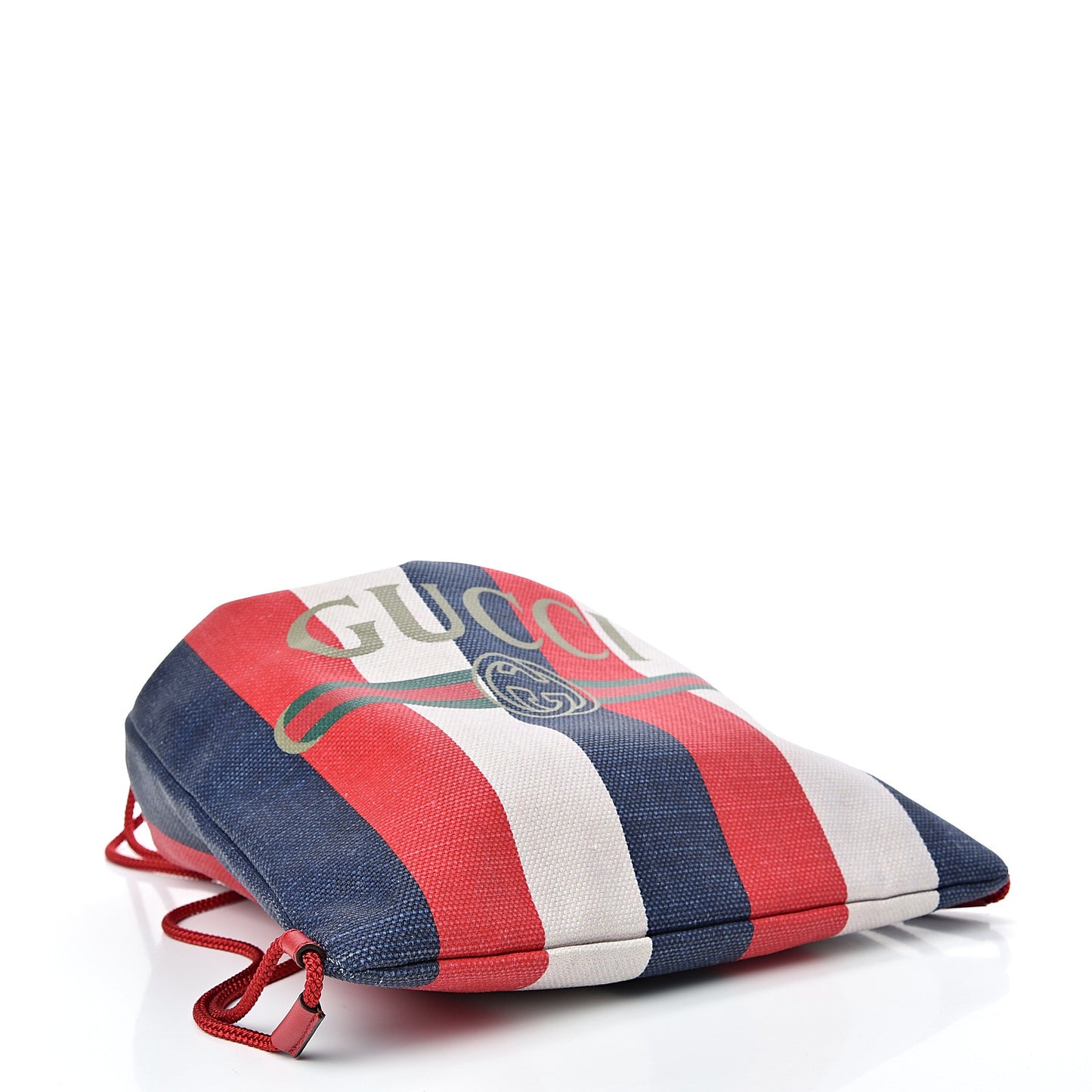 Canvas Logo Sylvie Stripe Drawstring Backpack Red